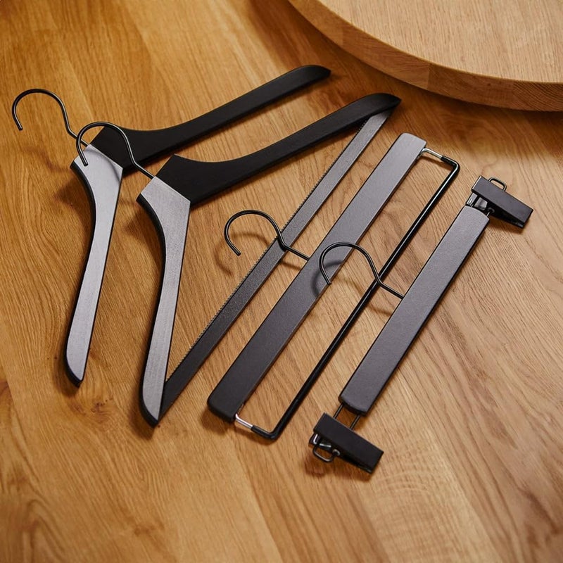 MAWA 'Til Midnight Wooden Skirt & Pants Hangers, Set of 5 - Image 2